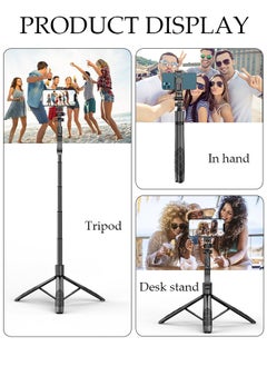 DUNISO Selfie Stick, All-in-1 Extendable Cell Phone Tripod Stand,360° Rotate Phone Tripod with Wireless Remote Shutter,Group Selfies/Live Streaming/Video Recording Compatible with All Cellphones  - Image 4
