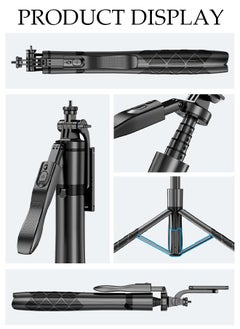 DUNISO Selfie Stick, All-in-1 Extendable Cell Phone Tripod Stand,360° Rotate Phone Tripod with Wireless Remote Shutter,Group Selfies/Live Streaming/Video Recording Compatible with All Cellphones  - Image 3