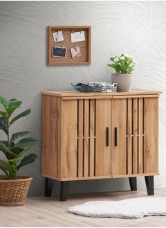 Home Box Porto 9-Pair Shoe Cabinet 2 Shelves With 2 Doors 34x72x77 cm Engineered Wood Brown  - Image 1