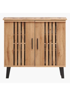 Home Box Porto 9-Pair Shoe Cabinet 2 Shelves With 2 Doors 34x72x77 cm Engineered Wood Brown  - Image 2