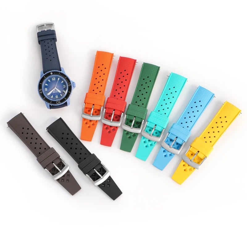Bluejw Hot Sale 20mm 22mm FKM Rubber Watch Strap – Quick Release Fluororubber Replacement Band for Easy Watch Strap Replacement - Image 4