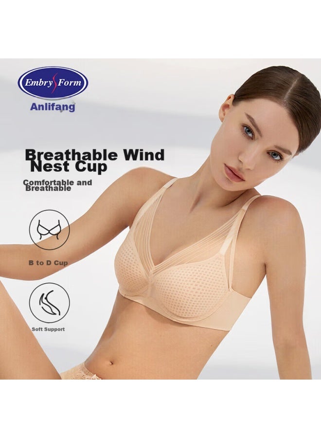 Embry Form Anli Fang Song Yi Same Style Wind Nest Cup Thin Slimming Bra Women's Underwear Ebw0457 Champagne Skin Skn 80d - Image 1