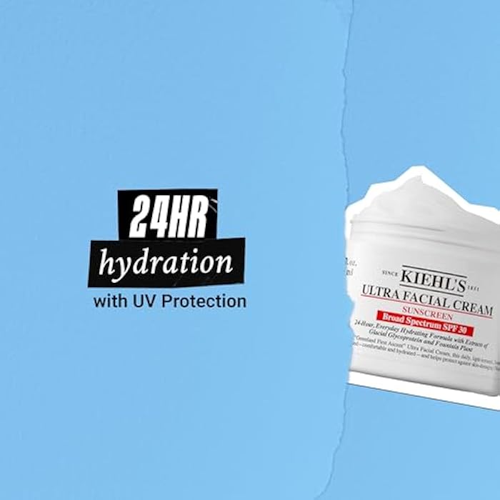 Kiehl's Ultra Facial Cream with SPF 30, Lightweight Daily Face Moisturizer for All Skin Types, 24-hour Hydration, UV Sunscreen Protection, Non-greasy, Absorbs Quickly, with Glacial Glycoprotein - Image 4