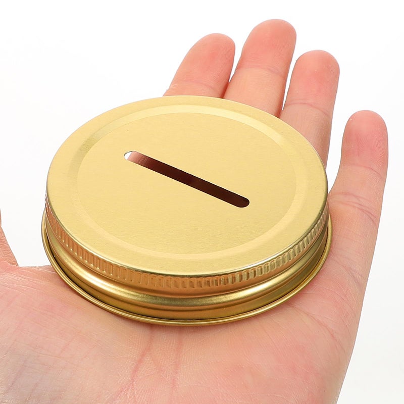 SUPVOX 12 Pack 70mm Mason Jar Coin Slot Lids Tinplate Covers Money Bank - Image 5