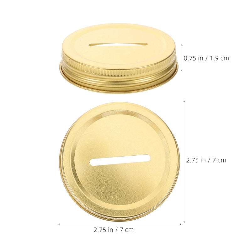 SUPVOX 12 Pack 70mm Mason Jar Coin Slot Lids Tinplate Covers Money Bank - Image 3