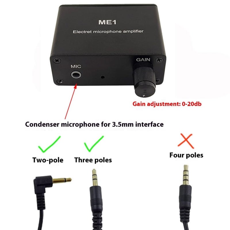ME1 Instrument Preamp with 3 Independent Outputs Wide Amplification Mobile Charging - Image 5