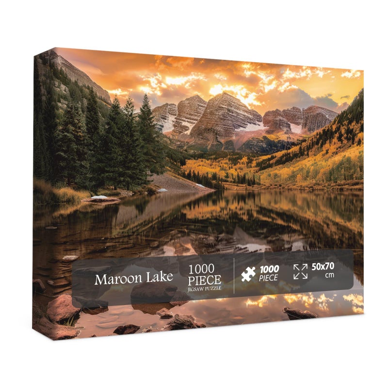 BBOLDIN Nature Puzzle for Adult 1000 Piece Mountain Lake Landscape Puzzle Scenery Maroon Lake Jigsaw Puzzles Scenic - Image 2