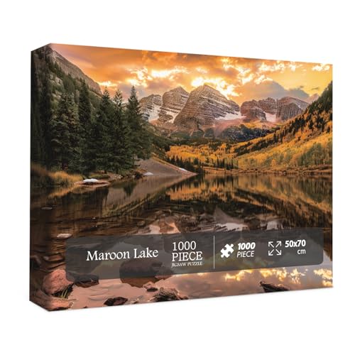 BBOLDIN Nature Puzzle for Adult 1000 Piece Mountain Lake Landscape Puzzle Scenery Maroon Lake Jigsaw Puzzles Scenic - Image 1