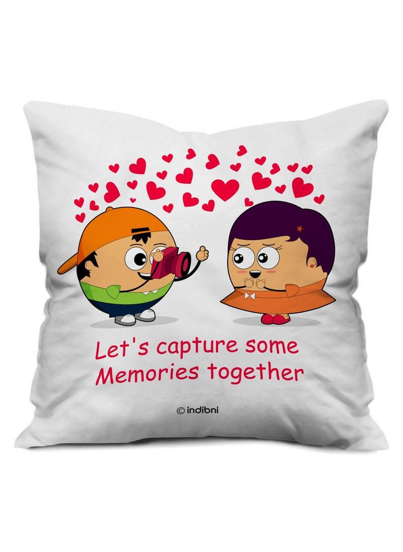 Indigifts - Indigifts Micro Satin, Fibre Love Quote Cushion Cover with Filler for Valentine Gifts, Girlfriend Boyfriend, Birthday, Husband Wife, Love Gifts, 12x12 inches, White - Image 1