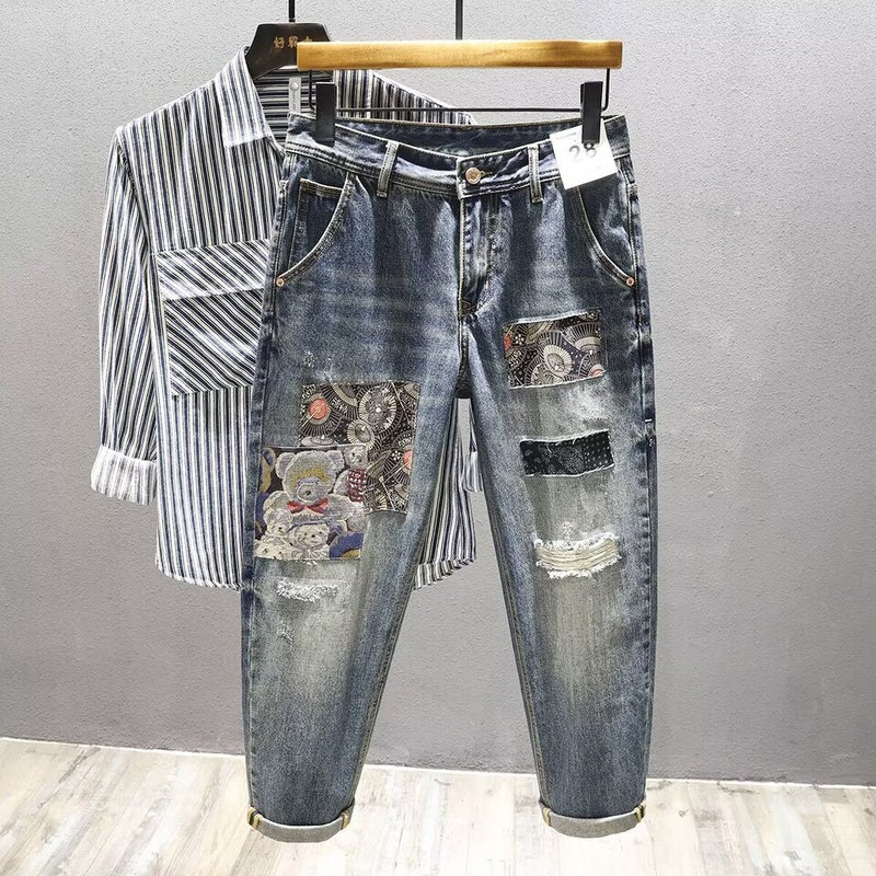 Unisex Classic Denim Jeans Loose Fit Daily Outdoor Wear - Image 2