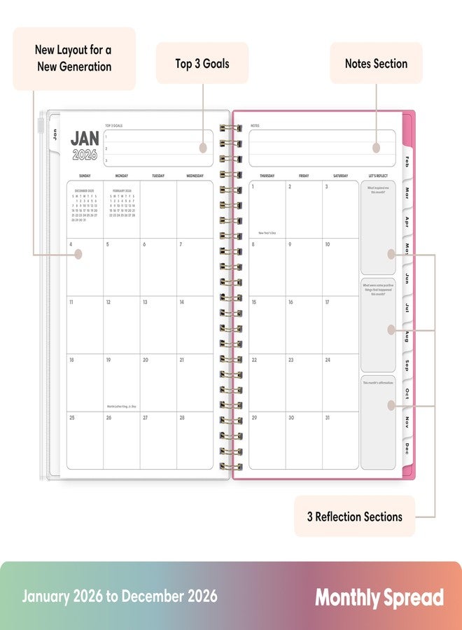 Blue Sky Gen Z 2026 Weekly and Monthly Planner Calendar, January 2026 - December 2026, 5" x 8", Flexible Cover With Zip Pouch, Durable Twin Wire Binding, Laminated Tabs, Storage Pocket, Capri - Image 3