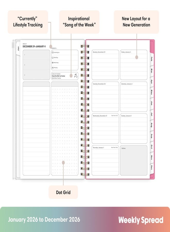 Blue Sky Gen Z 2026 Weekly and Monthly Planner Calendar, January 2026 - December 2026, 5" x 8", Flexible Cover With Zip Pouch, Durable Twin Wire Binding, Laminated Tabs, Storage Pocket, Capri - Image 4