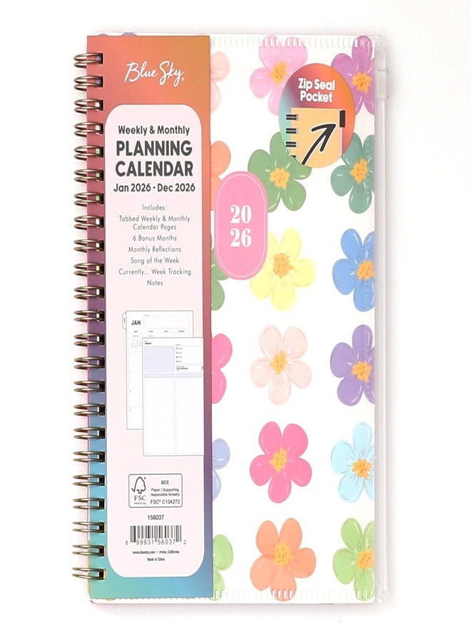 Blue Sky Gen Z 2026 Weekly and Monthly Planner Calendar, January 2026 - December 2026, 5" x 8", Flexible Cover With Zip Pouch, Durable Twin Wire Binding, Laminated Tabs, Storage Pocket, Capri - Image 1