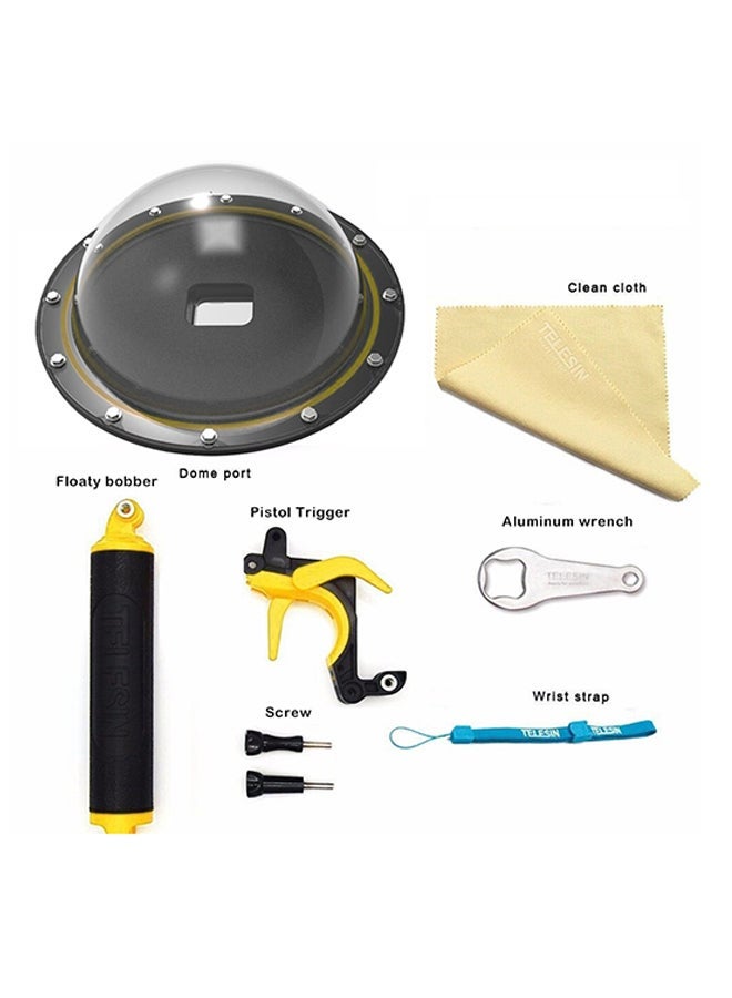 NIBEMINENT Dome Port With Pistol Trigger For GoPro HERO 5/6 Black/Yellow  - Image 3