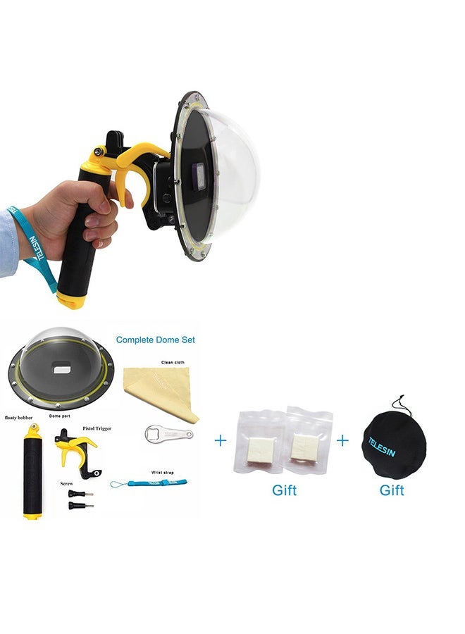 NIBEMINENT Dome Port With Pistol Trigger For GoPro HERO 5/6 Black/Yellow  - Image 2