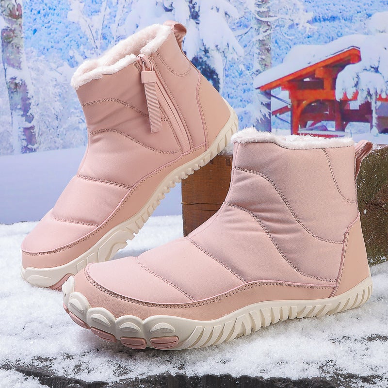 Snow Boots Winter and Spring Warm Outdoor Couple''s Cotton Shoes Casual Hiking Cotton Shoes Non-slip Wear-resistant Waterproof fleece-lined - Image 3