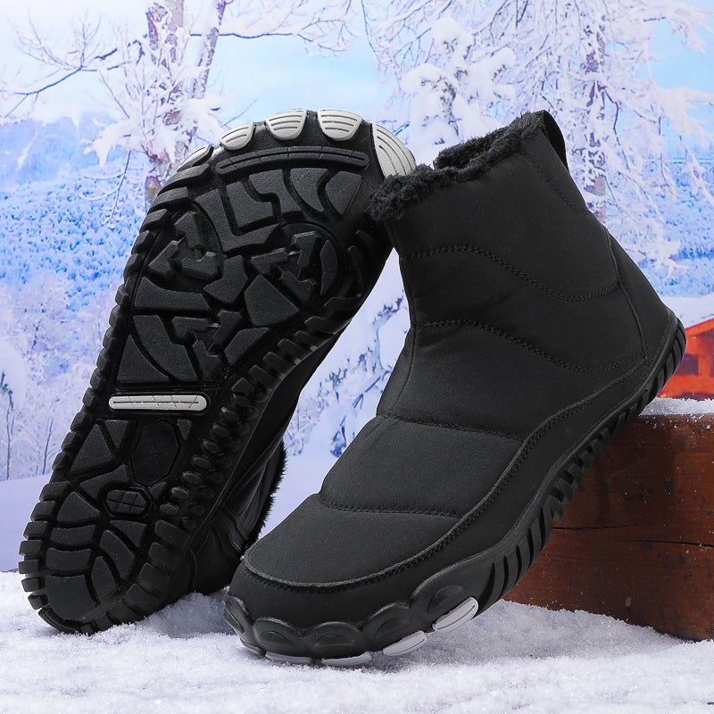 Snow Boots Winter and Spring Warm Outdoor Couple''s Cotton Shoes Casual Hiking Cotton Shoes Non-slip Wear-resistant Waterproof fleece-lined - Image 5