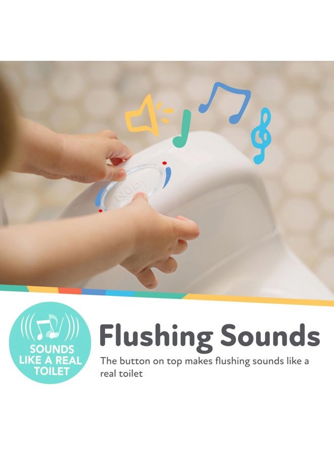 Nuby My Real Potty Training Toilet with Life-Like Flush Button and Sound - 18+ Months - White - Image 3