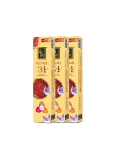 Zed Black Zed Black Kesar 3 in 1 Incense Sticks Pack of 3 Agarbatti Stick Nature Inspired Fragrances for Puja, Meditation, Refreshing Ambience - Free 1 N Matchbox Inside  - Image 1