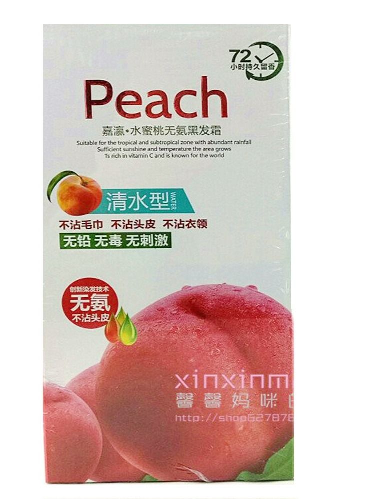 Peach Natural Hair Color Shampoo Ammonia Free Black 1000ml - Image 1
