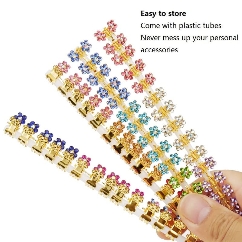 FAMEZA Hair Claw Clips, 12 pcs Mini Hair Clips No-Slip Grip Jaw Clips Glitter Teeth Clips - Image 4