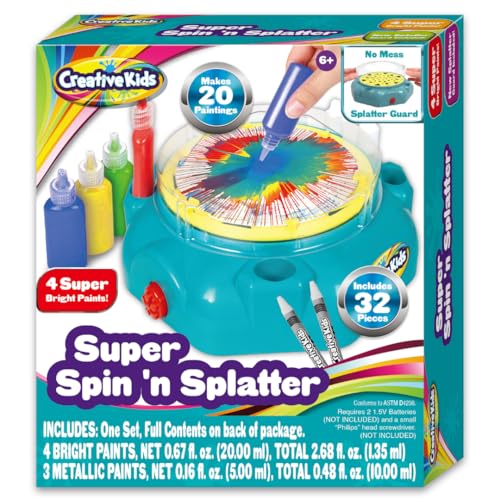 Creative Kids Super Spin n Splatter Art Machine Artas and Crafts for Boys and Girls Ages Painting Spinner Toys for Kids Gift Ideas 6 7 8 9 Ages - Image 1