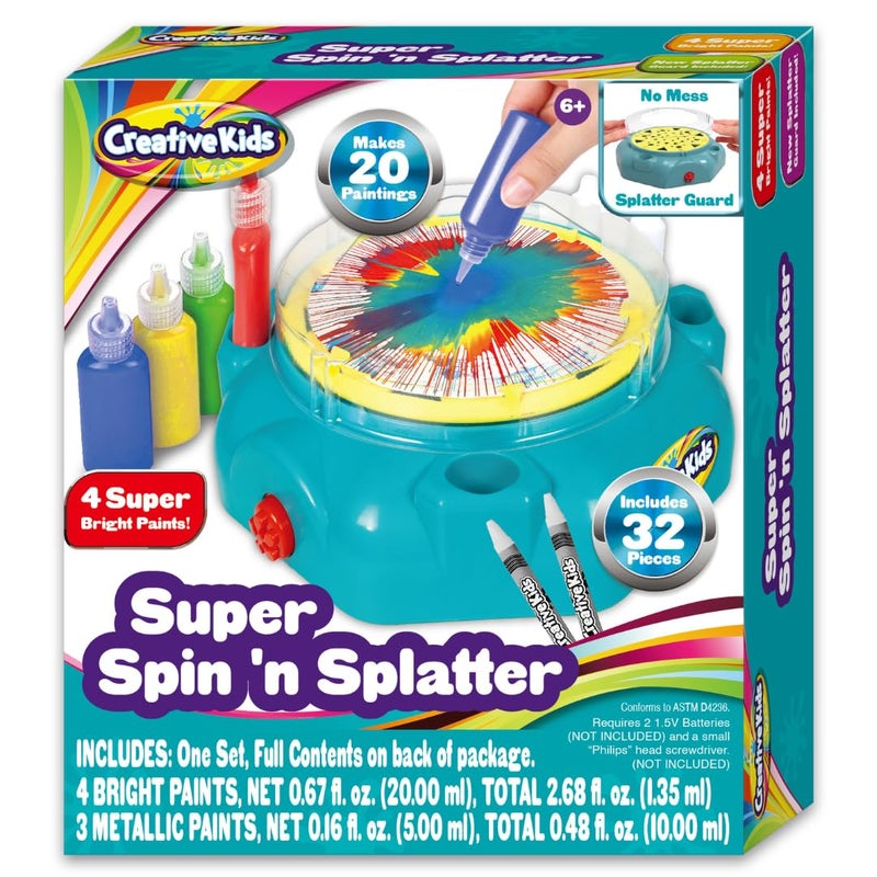Creative Kids Super Spin n Splatter Art Machine Artas and Crafts for Boys and Girls Ages Painting Spinner Toys for Kids Gift Ideas 6 7 8 9 Ages - Image 2
