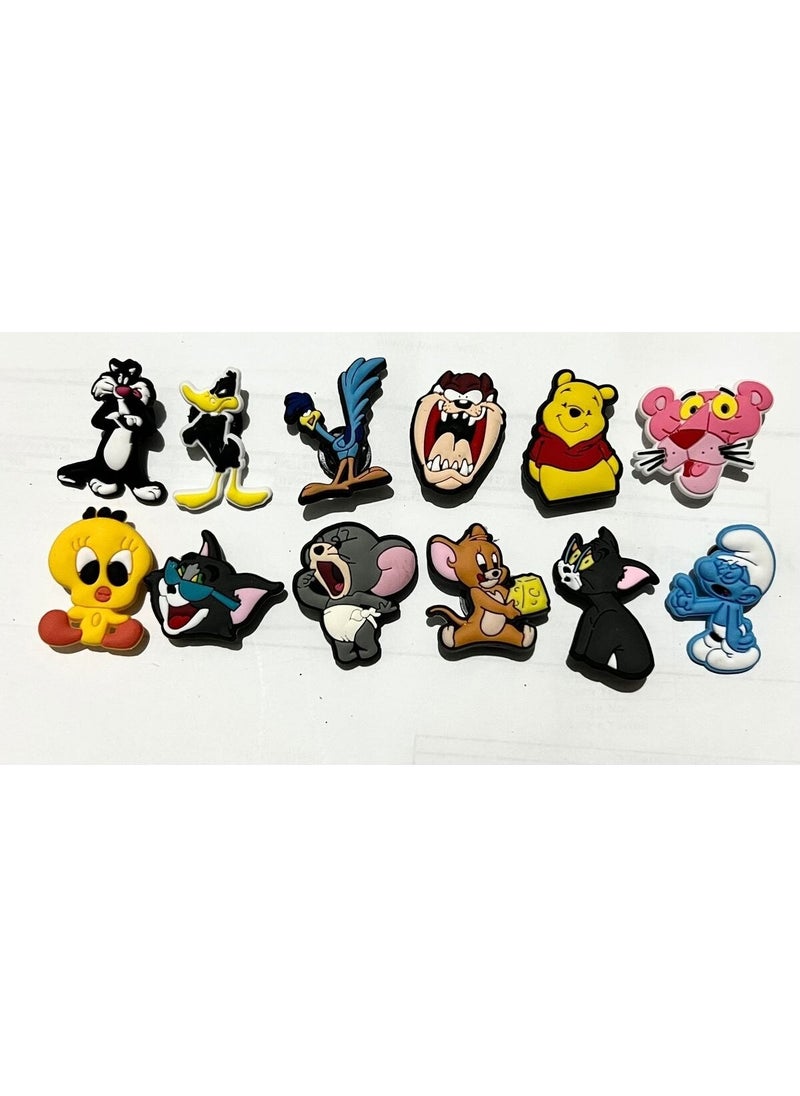 Marimari 12 Pieces Slippers Ornaments Set Cartoon  - Image 1
