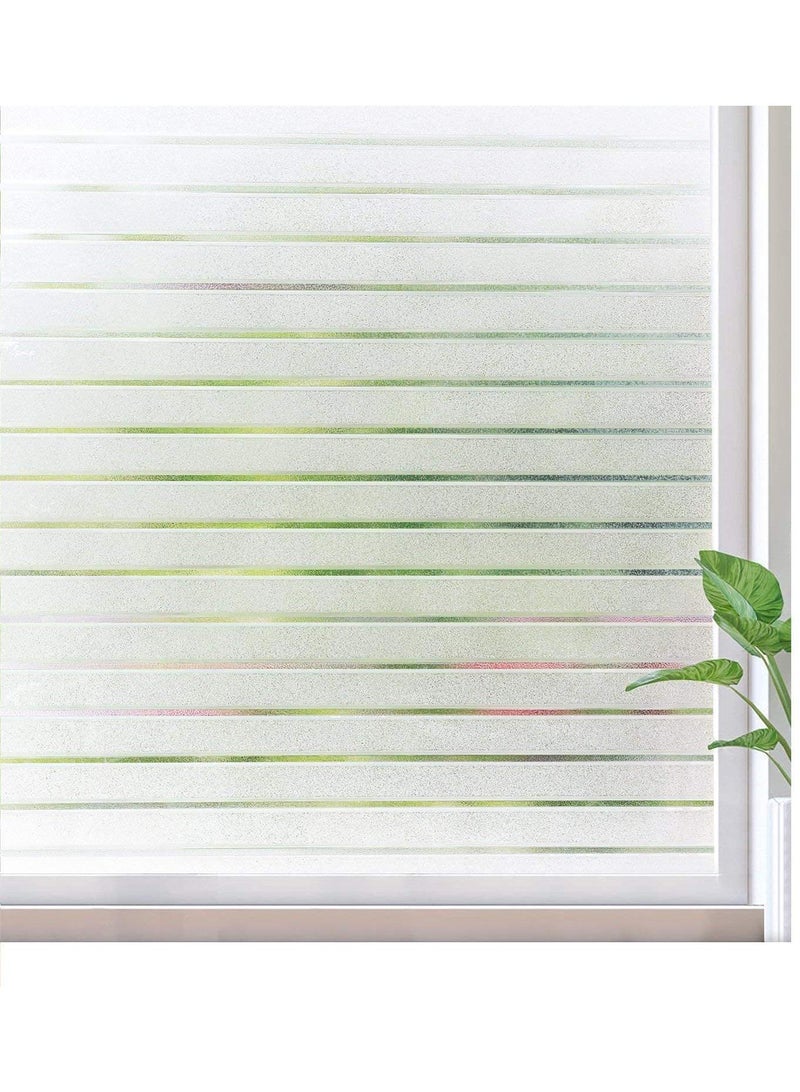 Y&D Window Film Decorative Privacy No Glue Stripe Pattern Glass Sticker For Door Home House Ofiice Heat Control Anti UV 90 x 200 cm  - Image 1