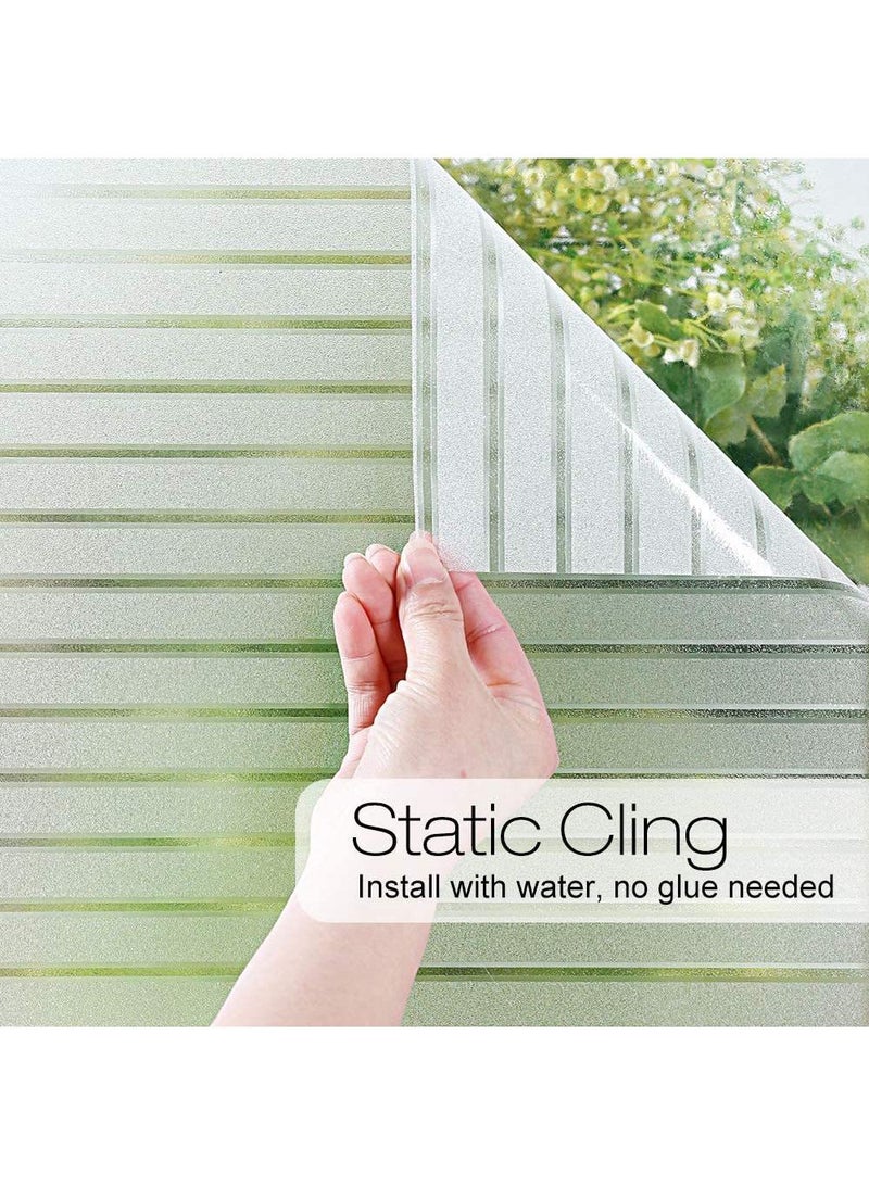 Y&D Window Film Decorative Privacy No Glue Stripe Pattern Glass Sticker For Door Home House Ofiice Heat Control Anti UV 90 x 200 cm  - Image 5