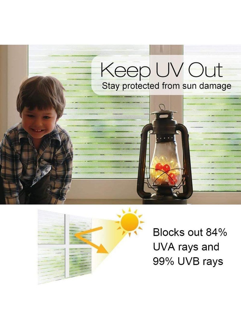Y&D Window Film Decorative Privacy No Glue Stripe Pattern Glass Sticker For Door Home House Ofiice Heat Control Anti UV 90 x 200 cm  - Image 3