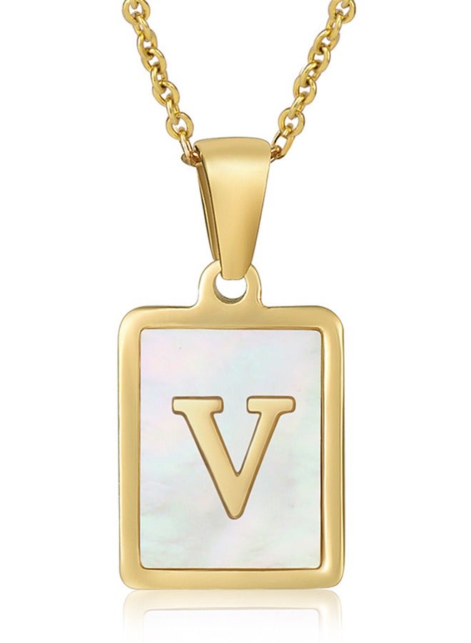 MissTiara Capital Letter A-Z Initial Chain Necklace For Girls Women Stainless Steel Square Charm A-Z Alphabet Pendant Necklace Good idea for birthday gifts graduation commemorations or classmate gifts - Image 2