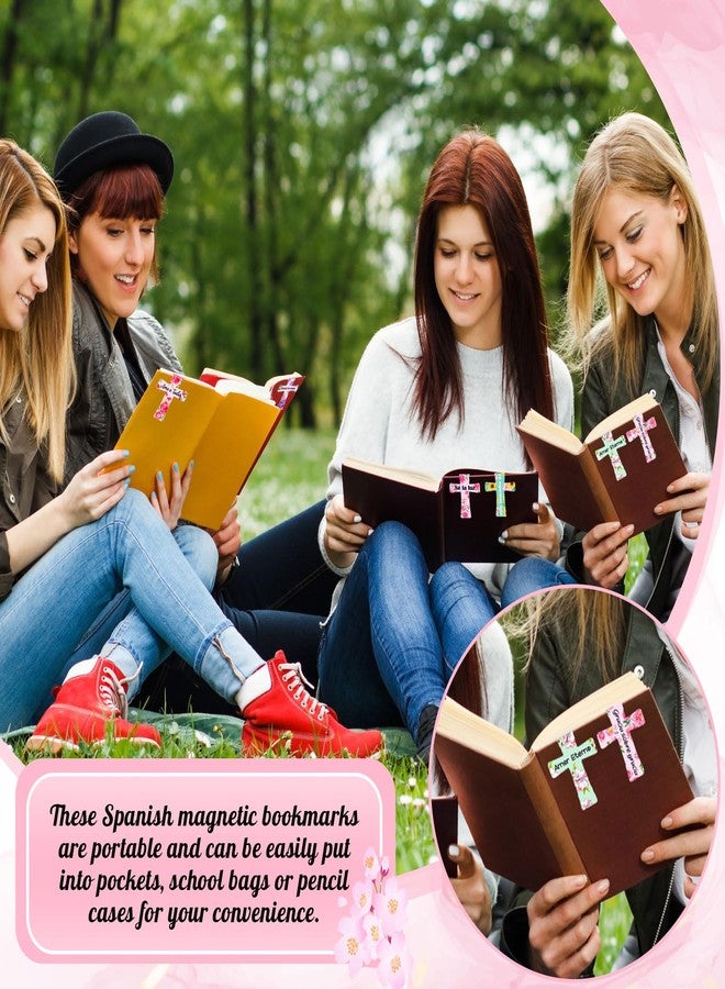 Skyygemm 48 Pcs Spanish Bible Verse Magnetic Bookmarks Separadores para Biblia En Spanish Cross Bookmarks for Bible Christian Gift for Women Bulk Mother's Day Church Gift's for Study Supplies - Image 3