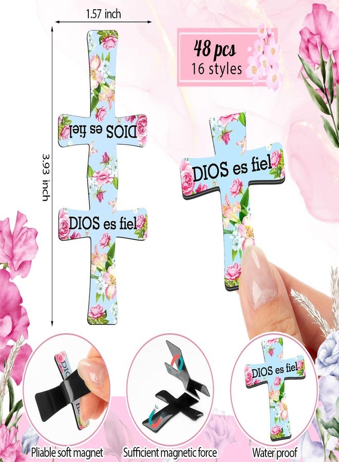 Skyygemm 48 Pcs Spanish Bible Verse Magnetic Bookmarks Separadores para Biblia En Spanish Cross Bookmarks for Bible Christian Gift for Women Bulk Mother's Day Church Gift's for Study Supplies - Image 2