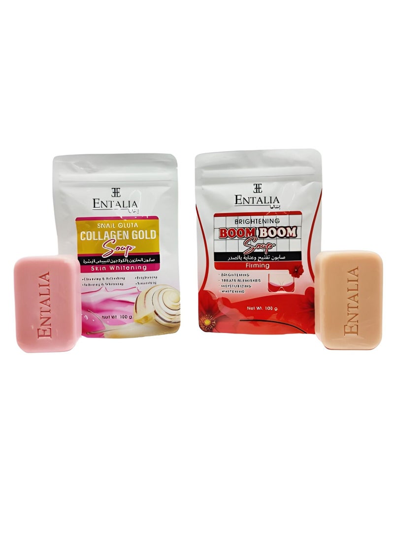 ENTALIA - Two Pieces of Soap to Lighten and Care For the Chest With Thai Snail Soap With Collagen For Skin Whitening It Works to Whiten And Lighten the Skin in a Terrible and Fast way and Gives Softness - Image 1