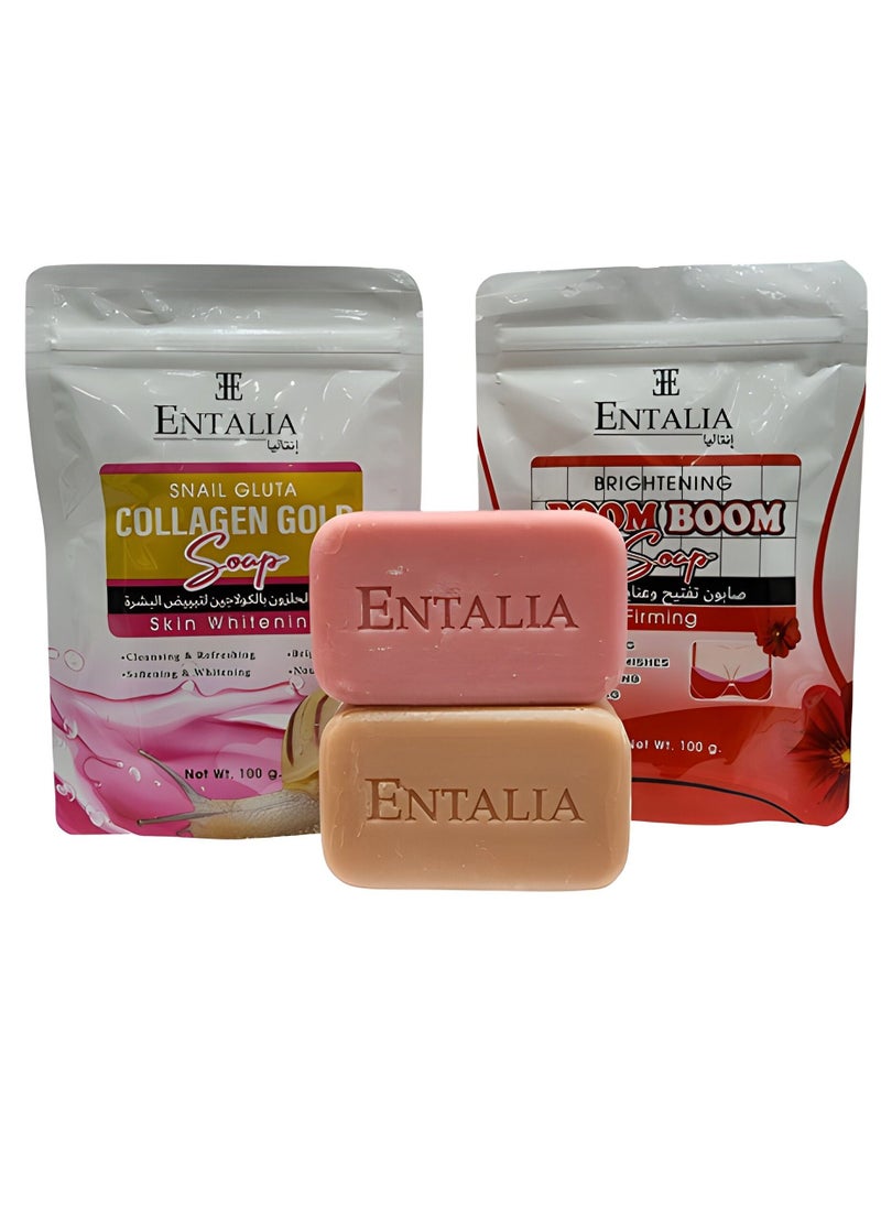 ENTALIA - Two Pieces of Soap to Lighten and Care For the Chest With Thai Snail Soap With Collagen For Skin Whitening It Works to Whiten And Lighten the Skin in a Terrible and Fast way and Gives Softness - Image 1