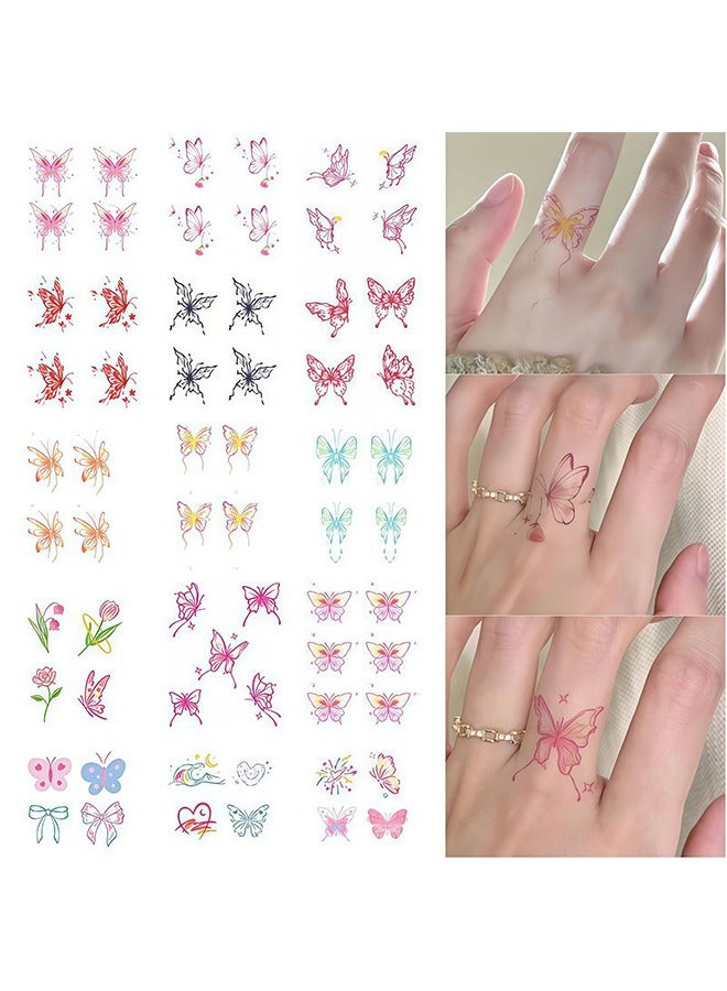 15 Waterproof Temporary Tattoo Stickers Butterfly Animal Feather Planet Wing Flower for Kids Adults Men and Women - Color - Image 5