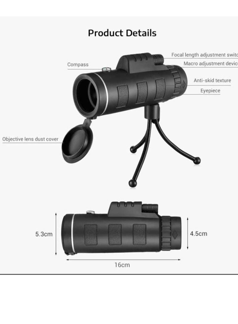 HD Binoculars Long Range High-Quality Telescope with Phone Clip Tripod  - Image 3