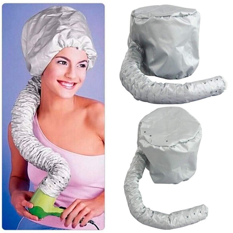 Kingzhuo 2 Pcs Bonnet Hair Dryer Portable Safe Women Hair Dryer Soft Bonnet Hair Dryer Hood Soft Hat Hair Dryer Hat Dryer for Blower (one Sliver Another is Pink) - Image 2
