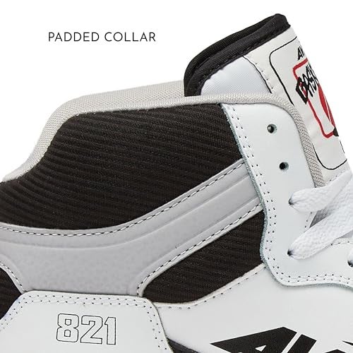 Avia 821 High Top Sneakers for Men, Indoor or Outdoor Mens Basketball Shoes - White/Black Trim, 8 Medium - Image 4