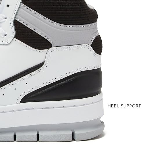 Avia 821 High Top Sneakers for Men, Indoor or Outdoor Mens Basketball Shoes - White/Black Trim, 8 Medium - Image 2