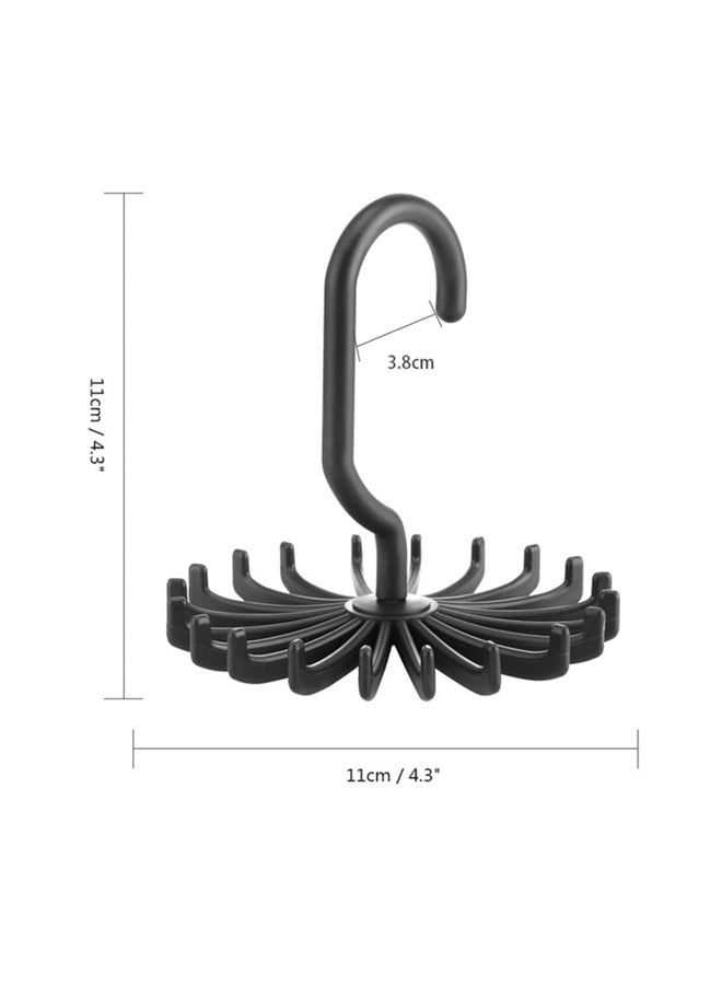We Happy Pack of 6 Tie Holder Belt Hanger with Rotating 20 Hooks Durable Scarf and Accessories Organizer White Black  - Image 4