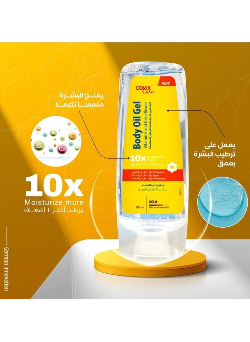 Covix Care Body Oil Gel with Vitamin E & Fresh Floral - 200 ml - Image 3