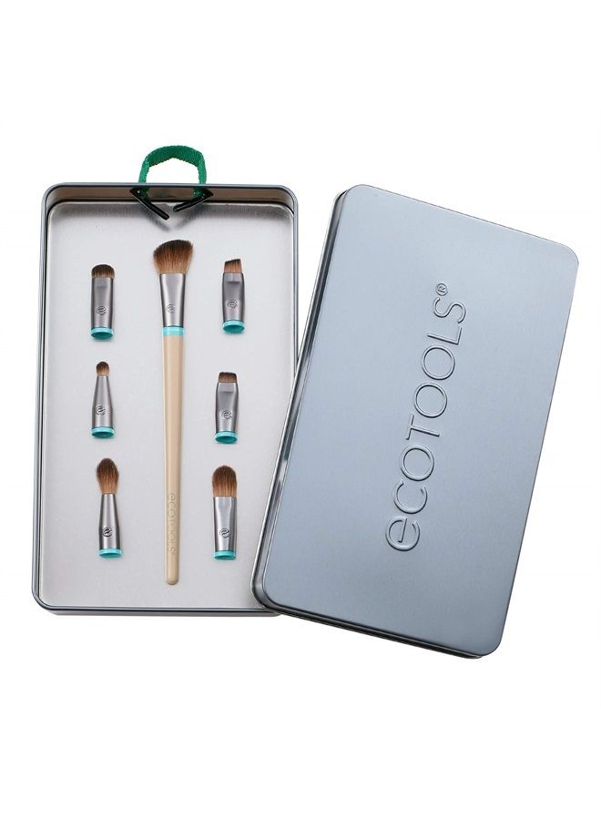 Ecotools Interchangeables Total Renewal Eye Makeup Brush Kit, Customizable Makeup Brushes for Eyeshadow, Travel-Friendly Kit, Eco-Friendly Synthetic Bristles, Cruelty Free & Vegan, 9 Piece Set - Image 5