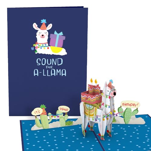Lovepop Birthday Pop-Up Card for Her, Him, Men, Women - 3D Animal Greeting Cards - Sound The A-Llama - 5" x 7" - Blank Notecard & Envelope Included - Image 1