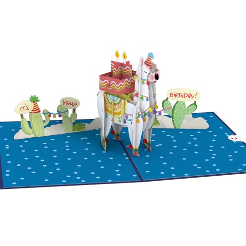 Lovepop Birthday Pop-Up Card for Her, Him, Men, Women - 3D Animal Greeting Cards - Sound The A-Llama - 5" x 7" - Blank Notecard & Envelope Included - Image 4