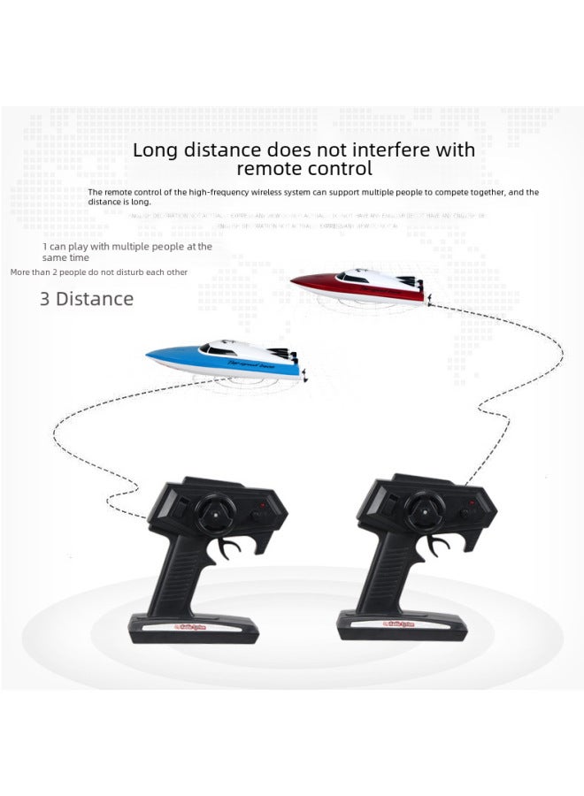 Remote Control Boat Toy Dual Motors High Speed Water Splashing Stunt Performances-Color:30cm Blue Remote Control Boat (with 1 200-minute Battery)  - Image 3