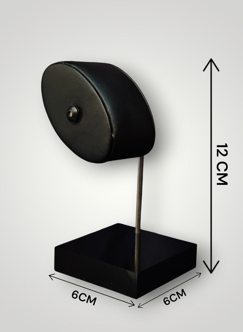 Al Seraj Luxury Watch Stand Display with Cylindrical Cushion | Premium Black Rexine Watch Holder with Metal Base | Elegant Watch Display Stand for Home, Showroom & Gift - Image 2