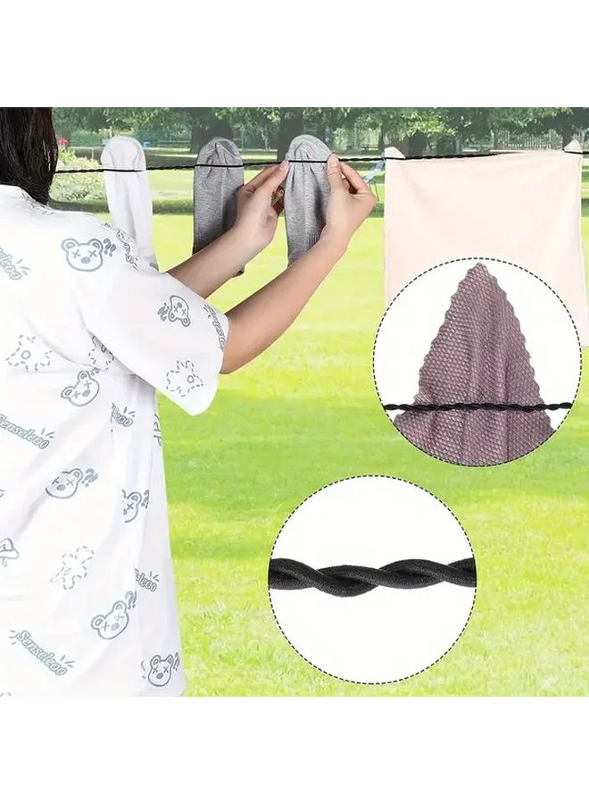 Portable Travel Clothesline Retractable Strap Suction Cup Hooks Heavy Duty Black - Image 5