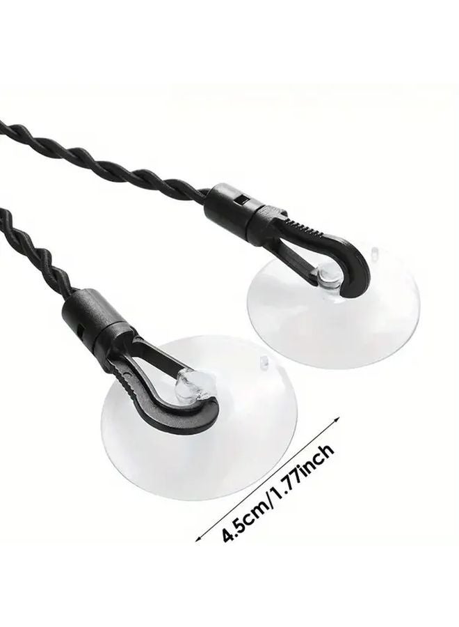Portable Travel Clothesline Retractable Strap Suction Cup Hooks Heavy Duty Black - Image 3